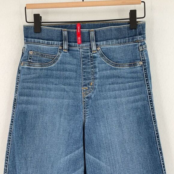 Spanx Vintage Indigo Denim Seamed Front Wide Leg Jeans Size XS - Picture 5 of 11
